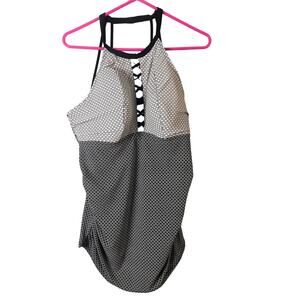 NWOT Cacique swim women’s plus size Tankini swim top black grey & white size 18